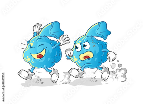 fever compress play chase cartoon. cartoon mascot vector