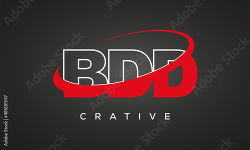 BDD creative letters logo with 360 symbol Logo design