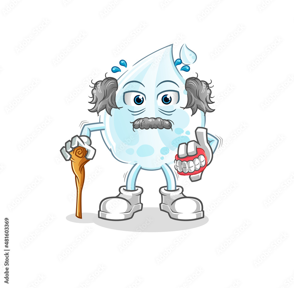 milk drop white haired old man. character vector