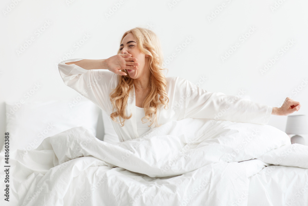 Wake up, night dream, good morning in comfortable cozy soft bed, covid-19 pandemic Wake up, night dream, good morning in comfortable cozy soft bed, covid-19 pandemic