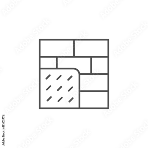 Wall insulation line outline icon