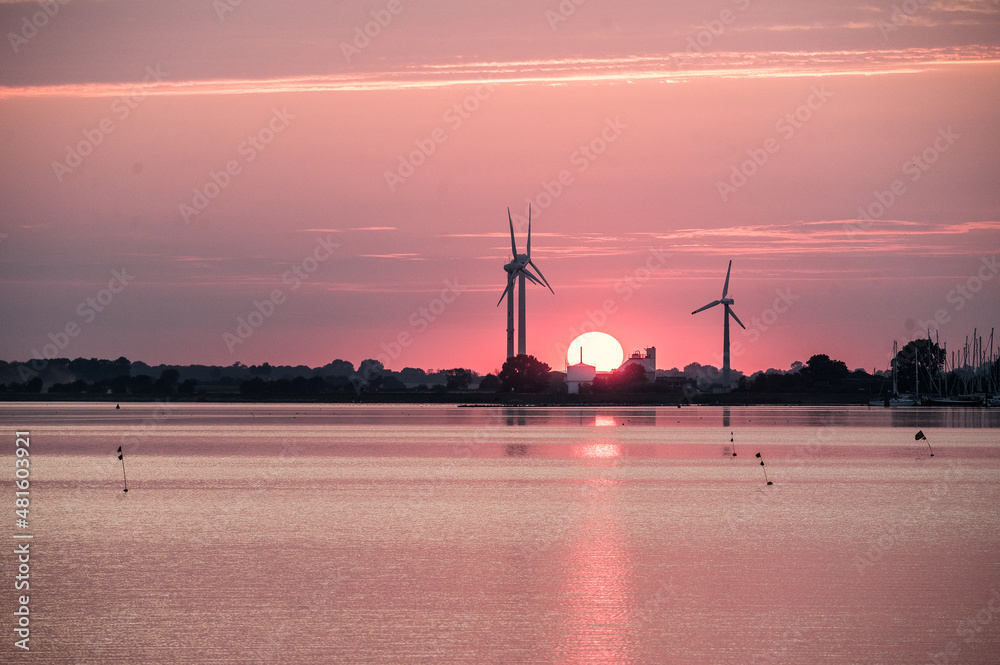 Burger Binnensee auf Fehmarn bei Sonnenuntergang