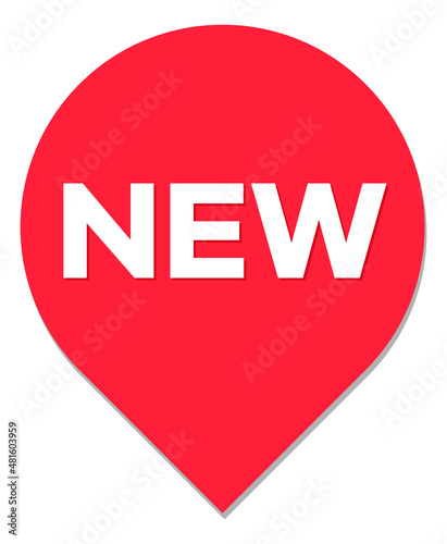 New mark. Red label. Latest product tag