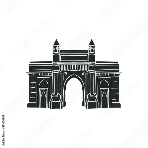 India Door Icon Silhouette Illustration. Doorway Entrance Vector Graphic Pictogram Symbol Clip Art. Doodle Sketch Black Sign.