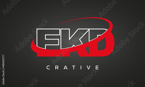 EKD creative letters logo with 360 symbol Logo design