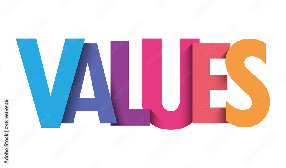 VALUES colorful vector typography banner