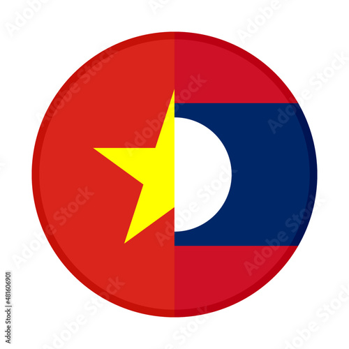 Free Download round icon with vietnam and laos union flags. vector illustration isolated on white background - GFXLoad