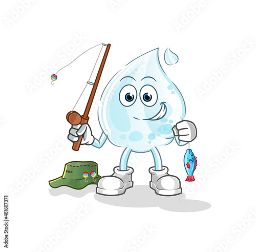milk drop fisherman illustration. character vector