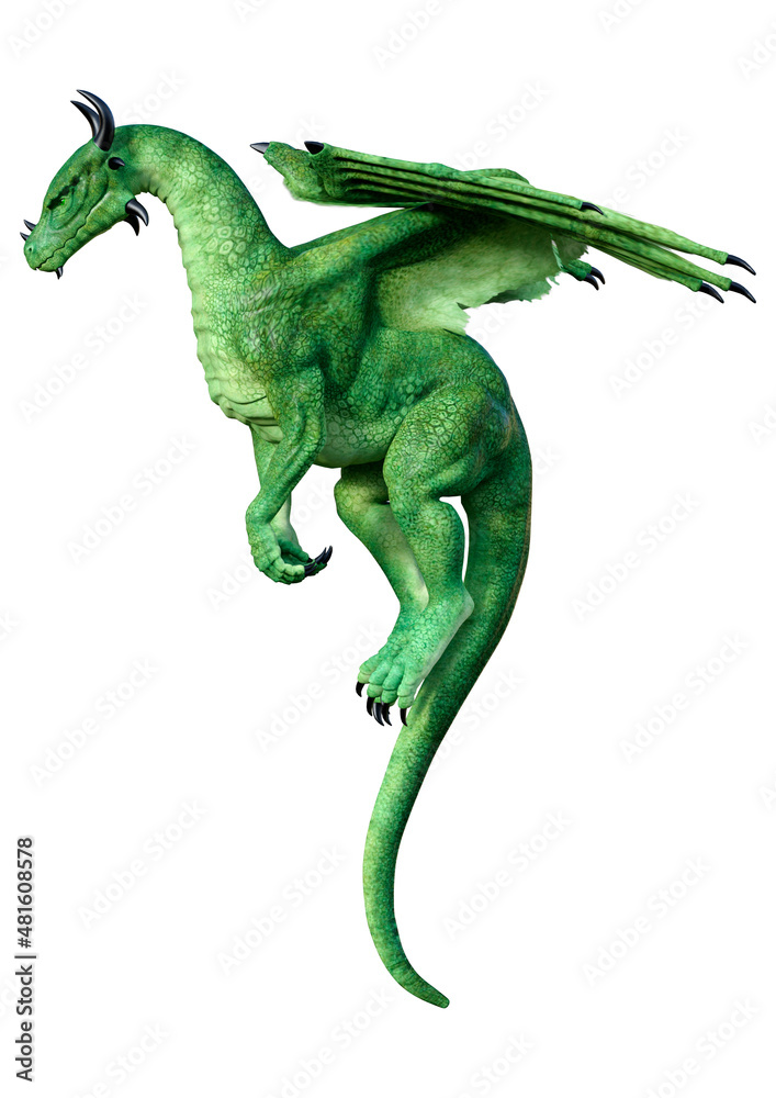 Fototapeta premium 3D Rendering Fairy Tale Dragon on White