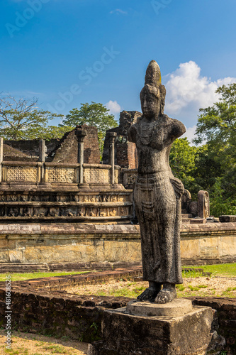 Sri Lanka. The ancient city of Polonnaruwa. Historical archaeological landmarks. A clear sunny day.