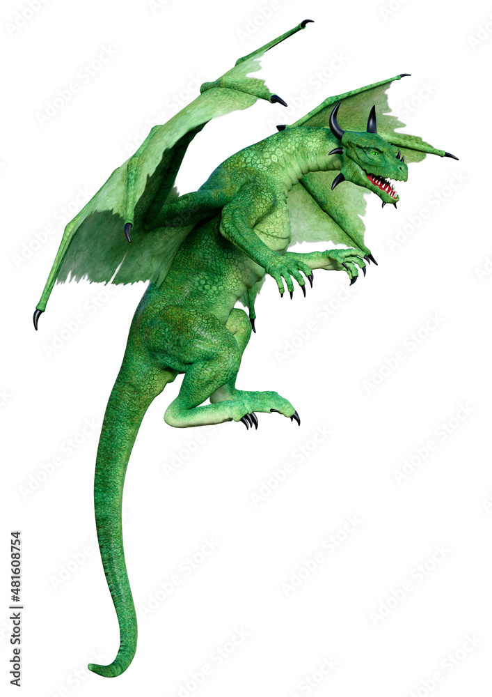 Obraz premium 3D Rendering Fairy Tale Dragon on White