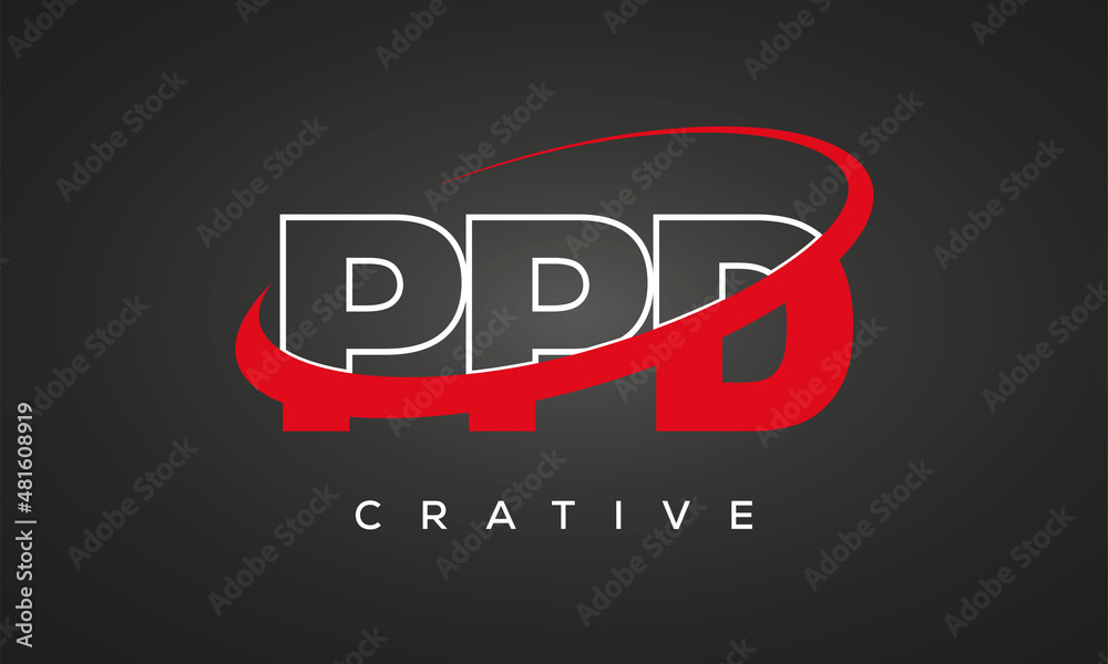 PPD creative letters logo with 360 symbol Logo design