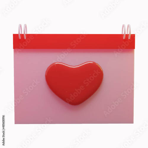 minimal concept. February 14 Valentines day Calendar icon isolated.