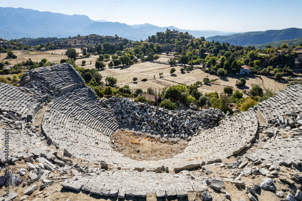 Naklejka premium Selge was an important city in ancient Pisidia and later in Pamphylia, on the southern slope of Mount Taurus, modern Antalya Province, Turkey, at the part where the river Eurymedon River.
