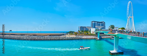 Panorama of Bluewaters Island, Dubai, UAE photo