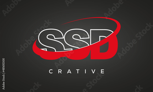 SSD creative letters logo with 360 symbol Logo design