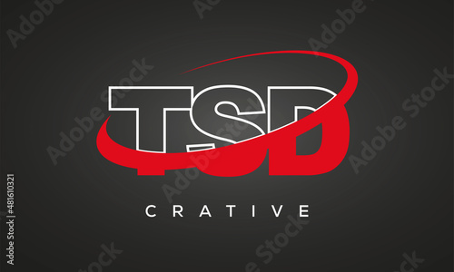 TSD creative letters logo with 360 symbol Logo design photo