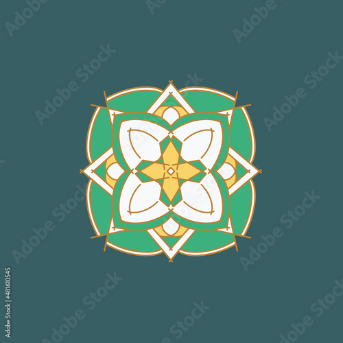 Vector geometric abstract ornament. Simple mandala. Hand drawn design element. Isolated ethnic print.
