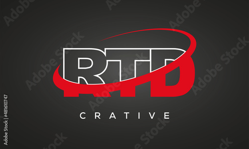 RTD creative letters logo with 360 symbol Logo design