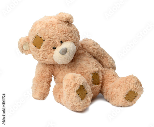 Fotografie, Obraz Brown teddy bear on a white background