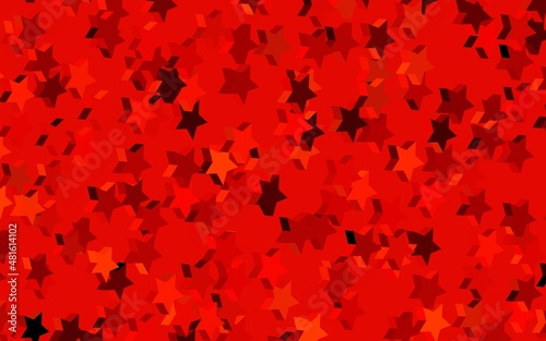Dark Red vector template with sky stars.
