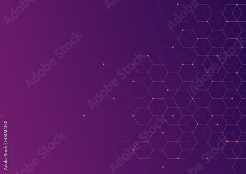 Abstract technology background with hexagons shape pattern. Concepts of healthcare technology, health, science and innovation medicine