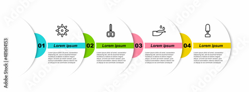Set line False nails, Nail scissors, manicure and Milling cutter for. Business infographic template. Vector
