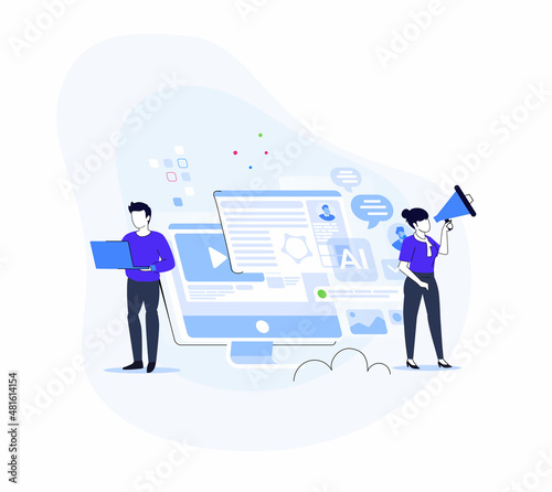 Business team, promotion, recruitment, focus group concept. Team of young businessmen, women clerks managers coworkers together. Office teamwork. Work of focus group. Financial promotion, recruitment.