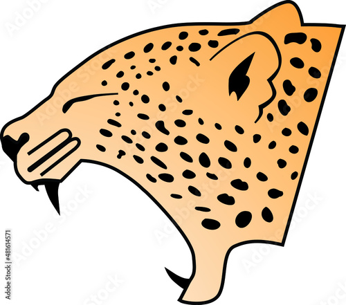 Angry aggressive leopard roaring head portrait vector illustrations