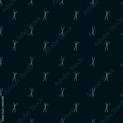 Scissors seamless pattern. Retro salon background.