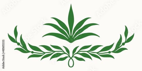 Twig decorative ornaments on white background