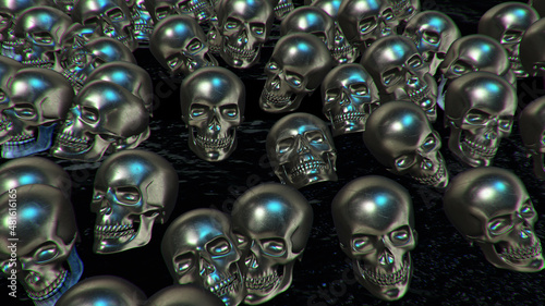 Abstract Skull Background 3d Render