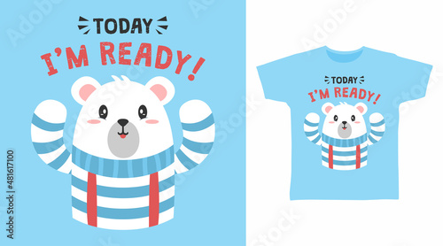Cute polar bear tee designs concept