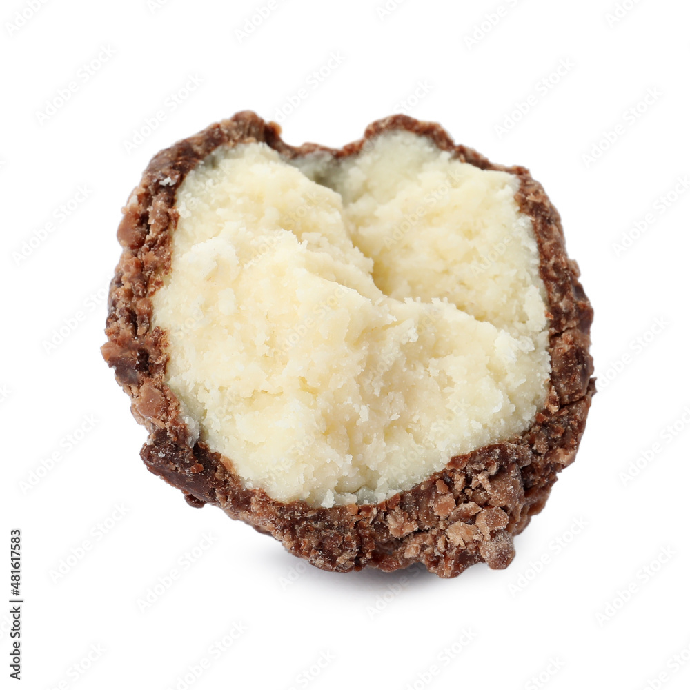 Delicious sweet chocolate truffle isolated on white Delicious sweet chocolate truffle isolated on white