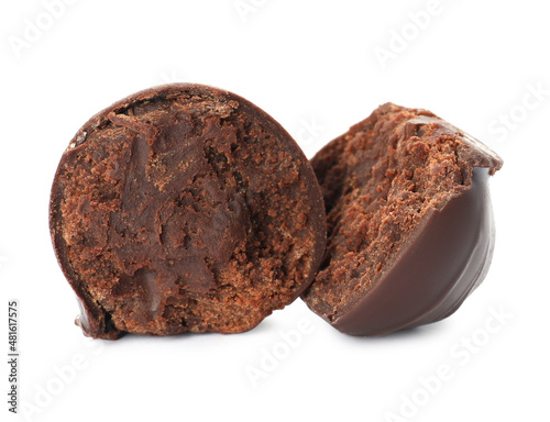 Delicious sweet chocolate truffle isolated on white © New Africa