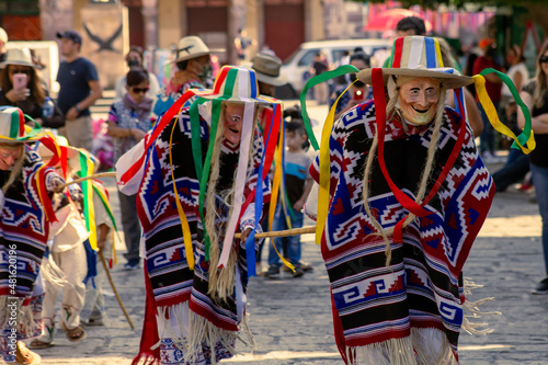 Baile o danza de los viejitos, en el jardin del morelia, michoacan photo