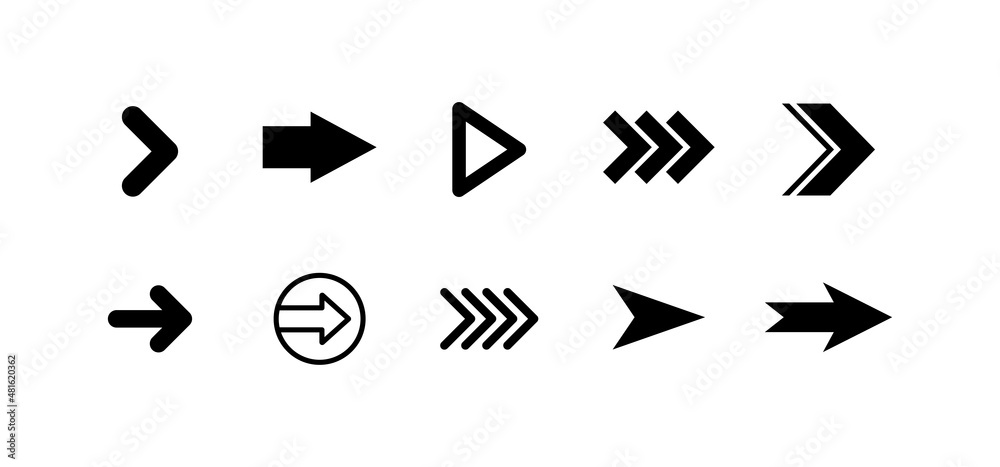 Arrow icon collection. Set of vector arrows. Arrow icon collection. Set of vector arrows.