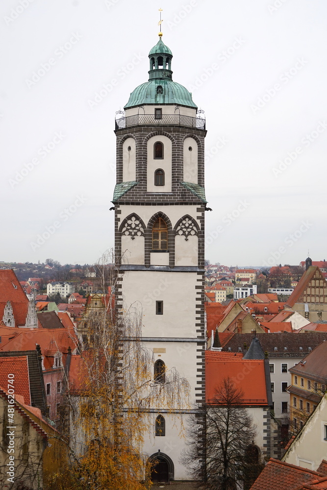 Der Turm der Frauenkirche in der Porzellanstadt Meissen