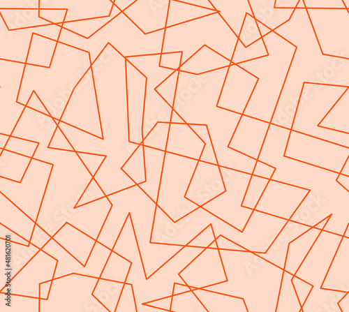 pattern with geometric abstract shapes on a red background