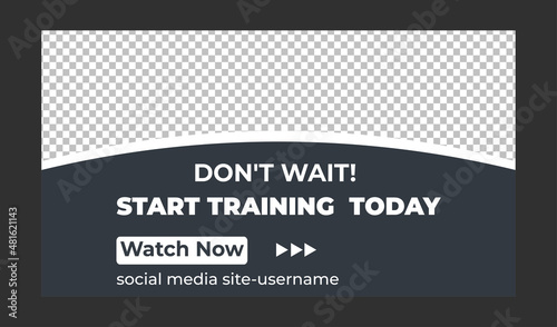 Editable Medical, Health and fitness training, exercise, social media web banner, and youtube thumbnail template | Youtube live stream video thumbnail for marketing agency | video thumbnail | Youtube