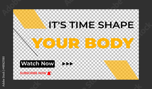 Editable Medical, Health and fitness training, exercise, social media web banner, and youtube thumbnail template | Youtube live stream video thumbnail for marketing agency | video thumbnail | Youtube