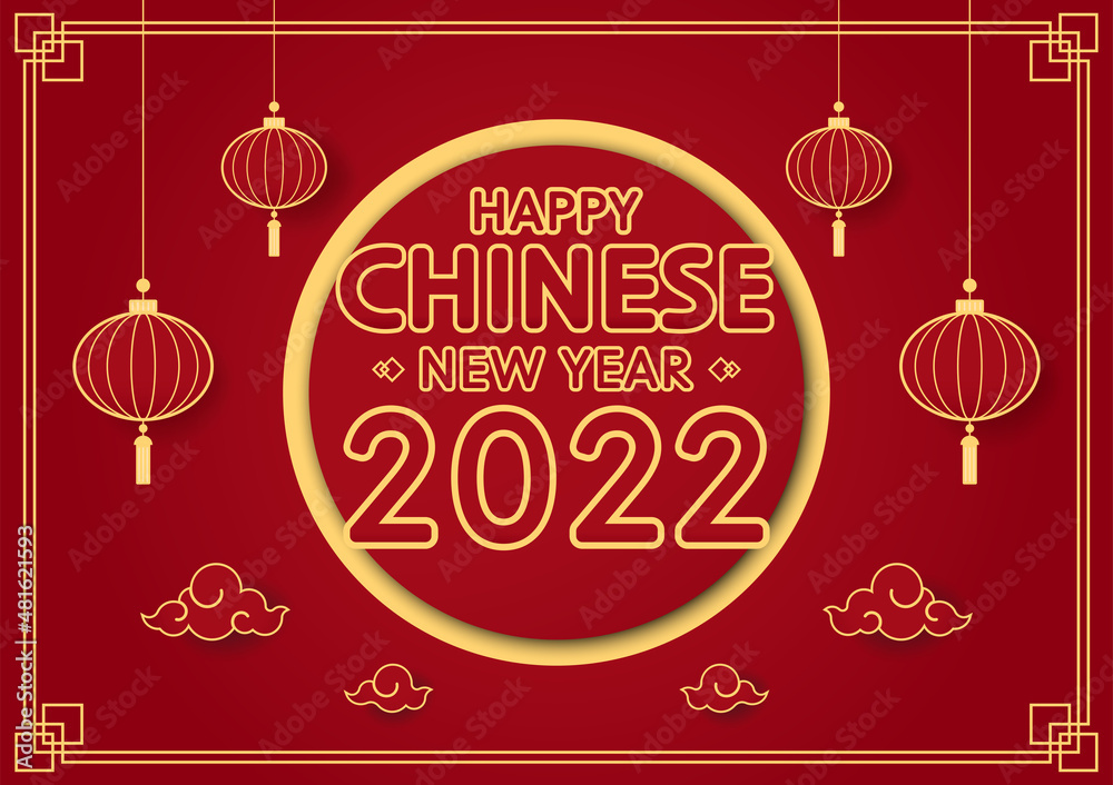 Naklejka premium Happy Chinese new year 2022. Year of Tiger. Chinese new year poster. Happy new year banner.