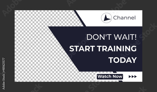 Editable Medical, Health and fitness training, exercise, social media web banner, and youtube thumbnail template | Youtube live stream video thumbnail for marketing agency | video thumbnail | Youtube