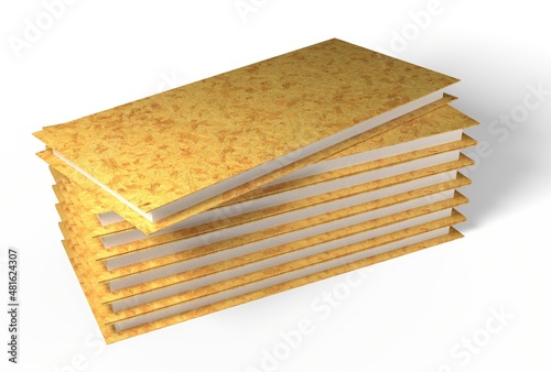 Obraz na plátně 3d render illustration SIP panels for construction of houses isolated on white background