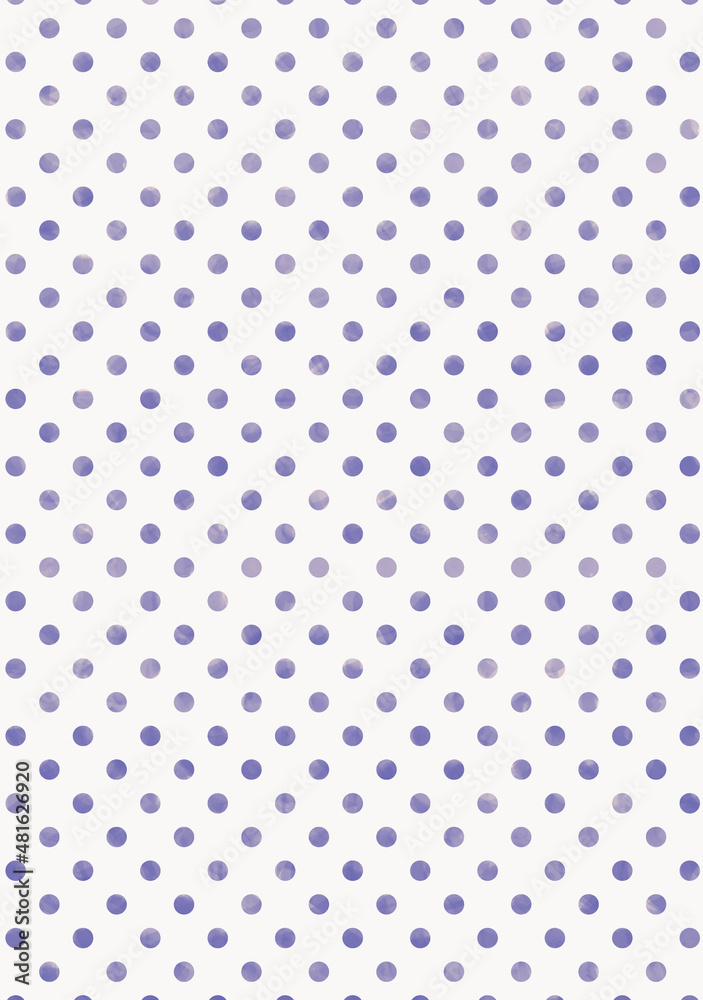 Polka dot on white background. Watercolor illustration. Very Peri color. Polka dot on white background. Watercolor illustration. Very Peri color.