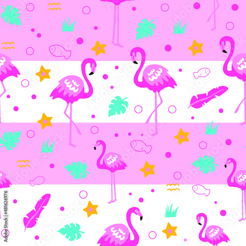 Flamingo Pink Seamless Pattern