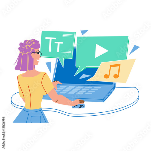 web content digital internet business. website media. seo online app character web flat cartoon illustration