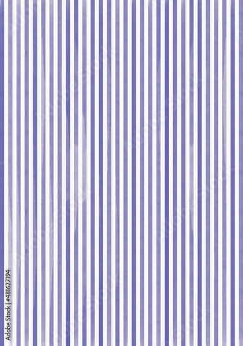 Thin stripes on white background. Striped vertical watercolor illustration. Very Peri color