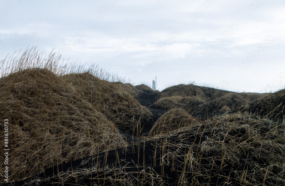 faro fra le dune si sabbia nera in Islanda
