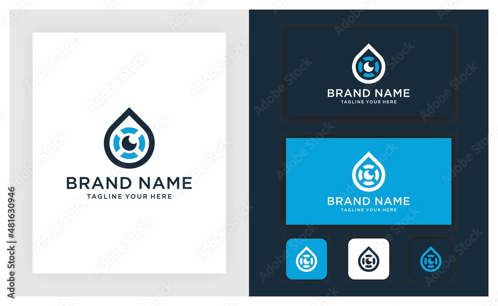 Eye care and Drop Water Icon Vector Logo Template Illustration Design. logo template vector illustration with business card. Eye care and Drop Water Icon Vector Logo Template Illustration Design. logo template vector illustration with business card.